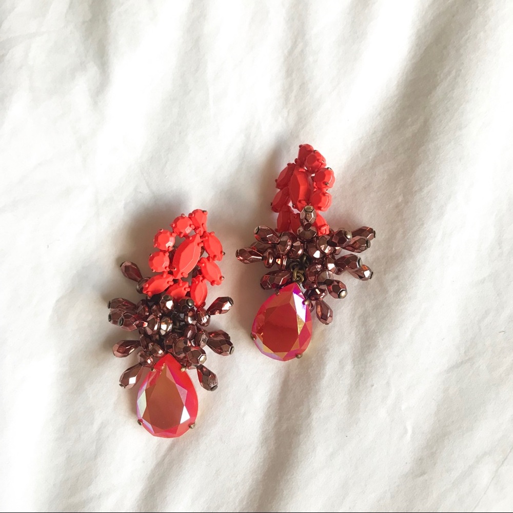 J. Crew statement earrings - red / maroon